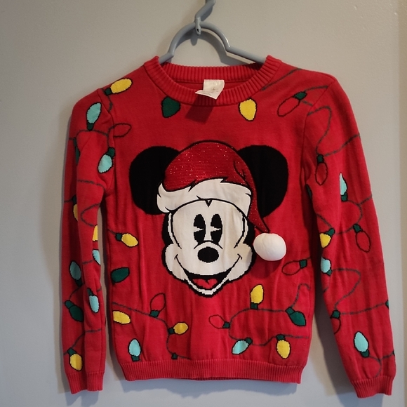 Disney Red Knit Sweater with Yellow Accents - Picture 1 of 5
